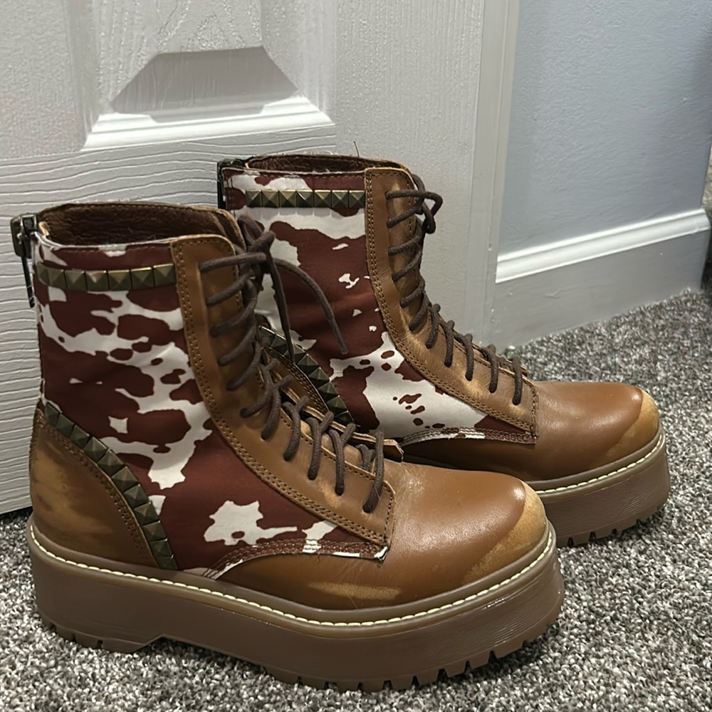 cow print steve madden booties